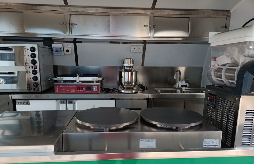 equipped street food trailer kitchen